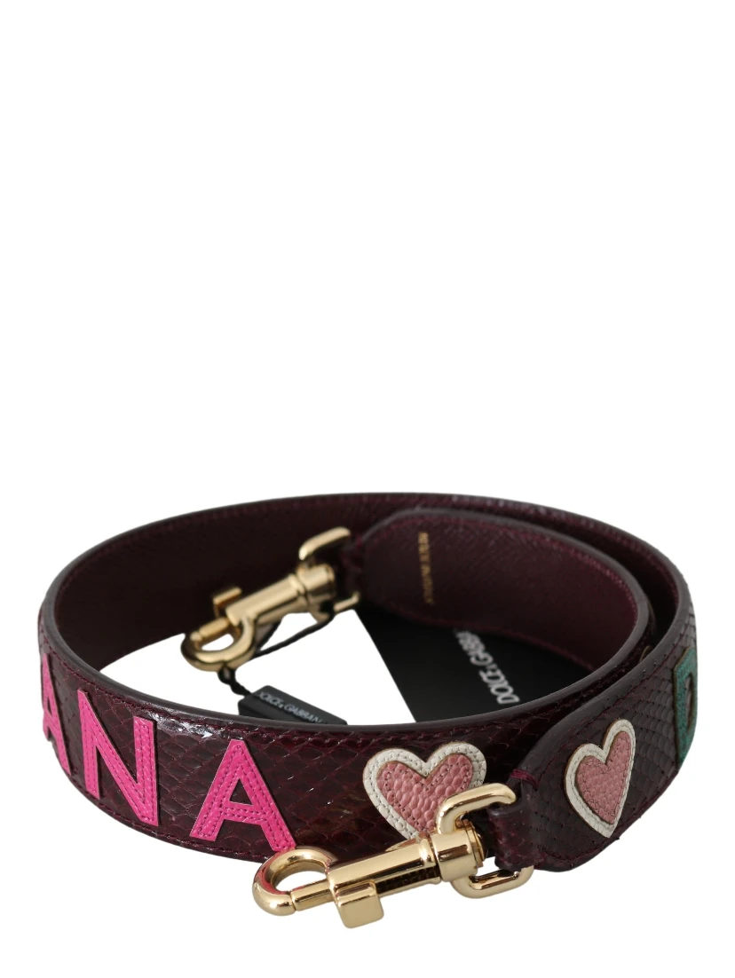 Bordeaux Exotic Skin Leather Belt Shoulder Strap