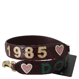 Bordeaux Exotic Skin Leather Belt Shoulder Strap