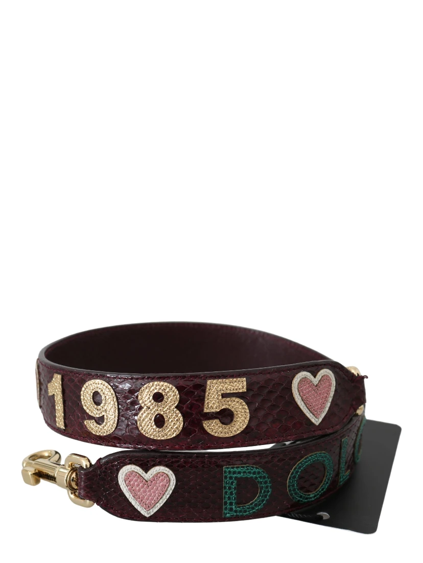 Bordeaux Exotic Skin Leather Belt Shoulder Strap