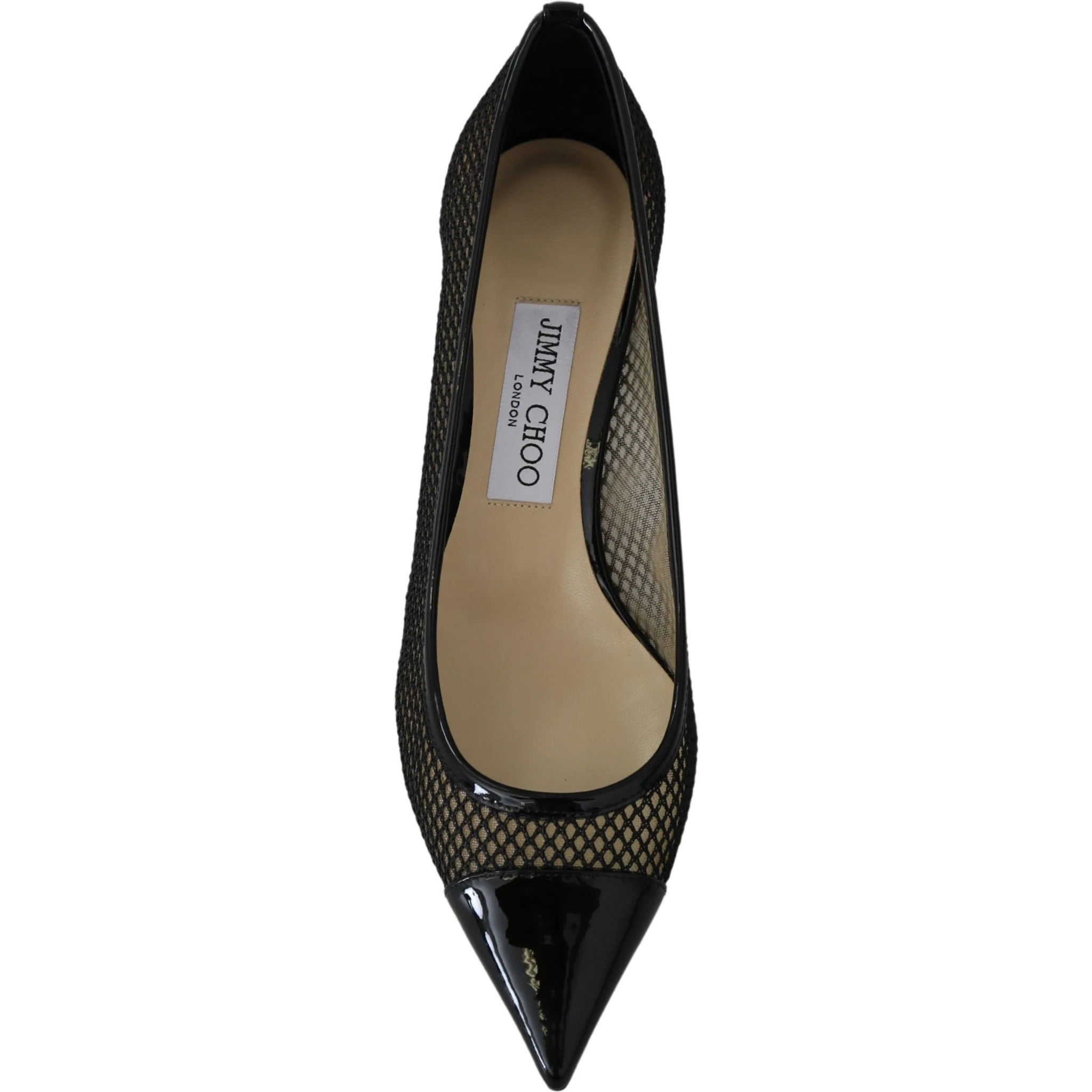Black Mesh and Leather Amika 50 Pumps
