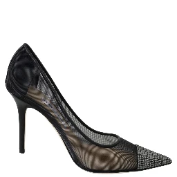 Black Mesh Amika 85 Diamond Pumps Shoes