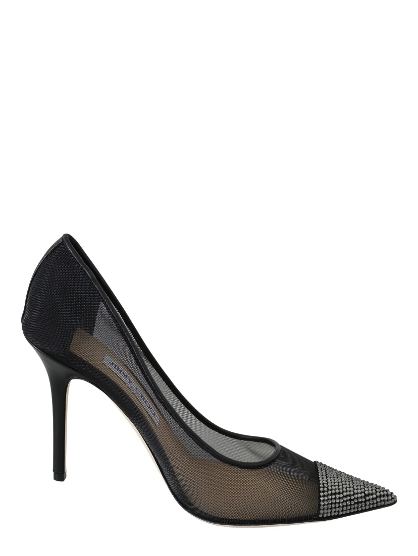 Black Mesh Amika 85 Diamond Pumps Shoes