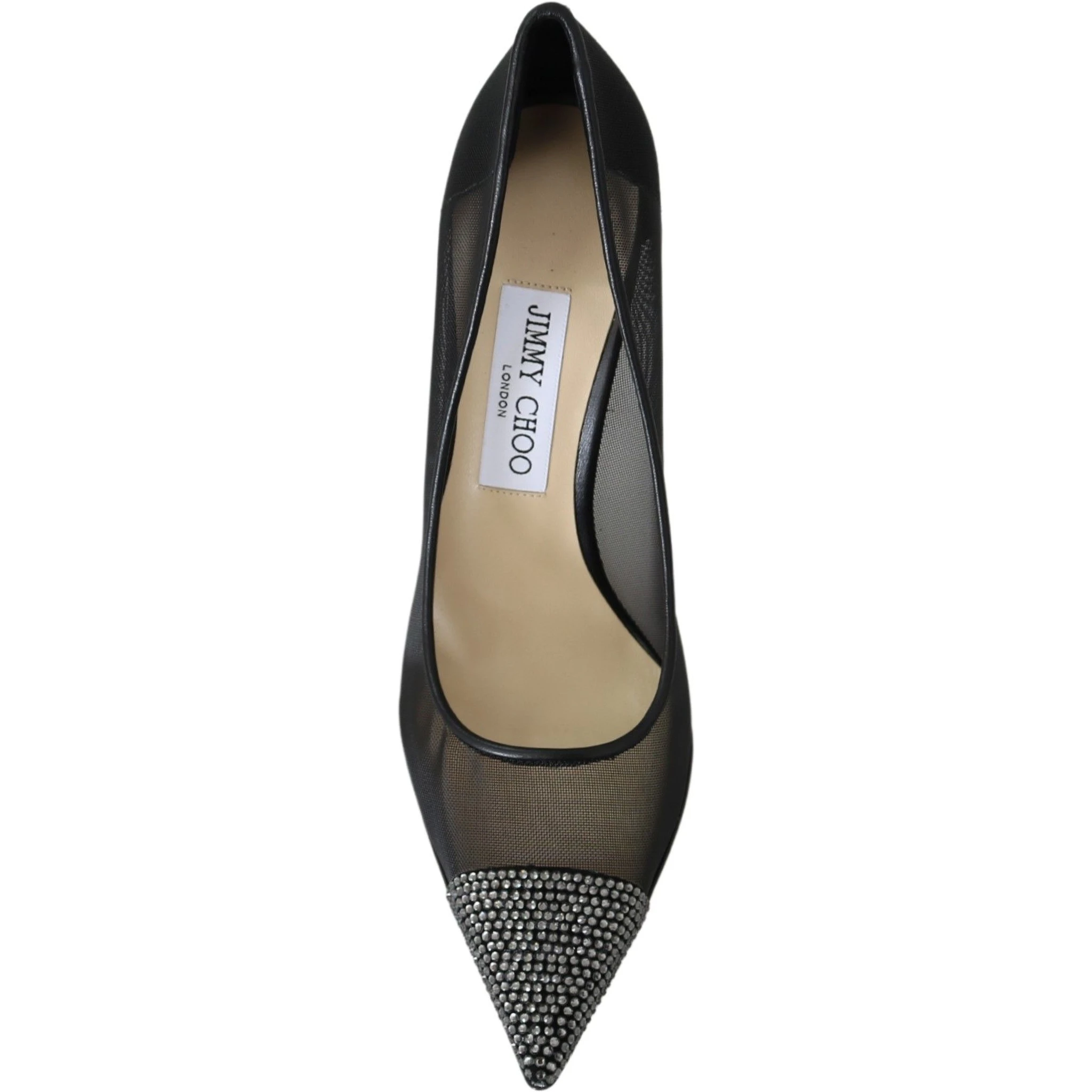 Black Mesh Amika 85 Diamond Pumps Shoes