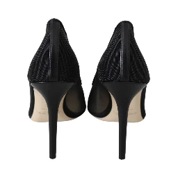 Black Mesh Amika 85 Diamond Pumps Shoes