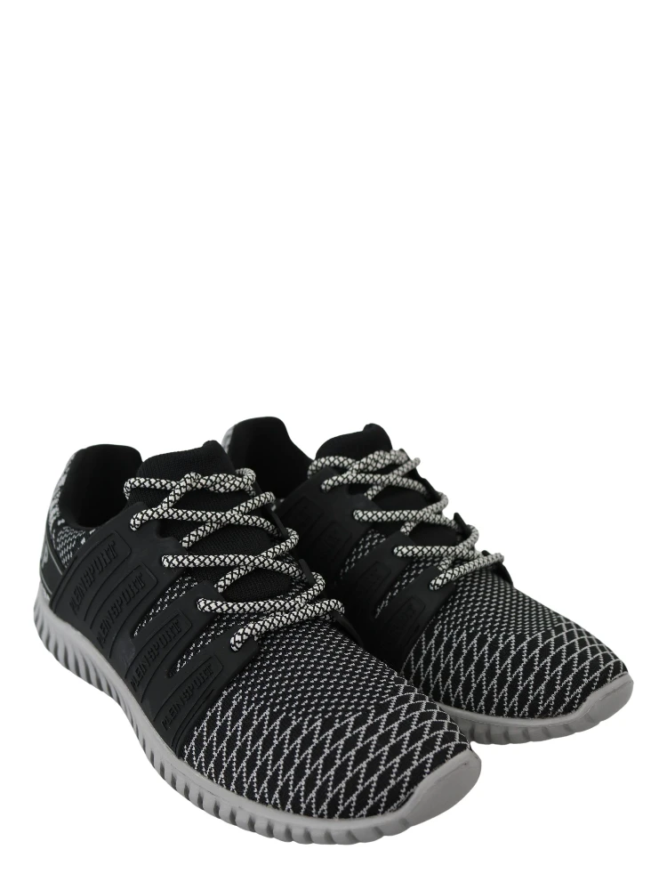 Black Polyester Runner Mason Sneakers Shoes