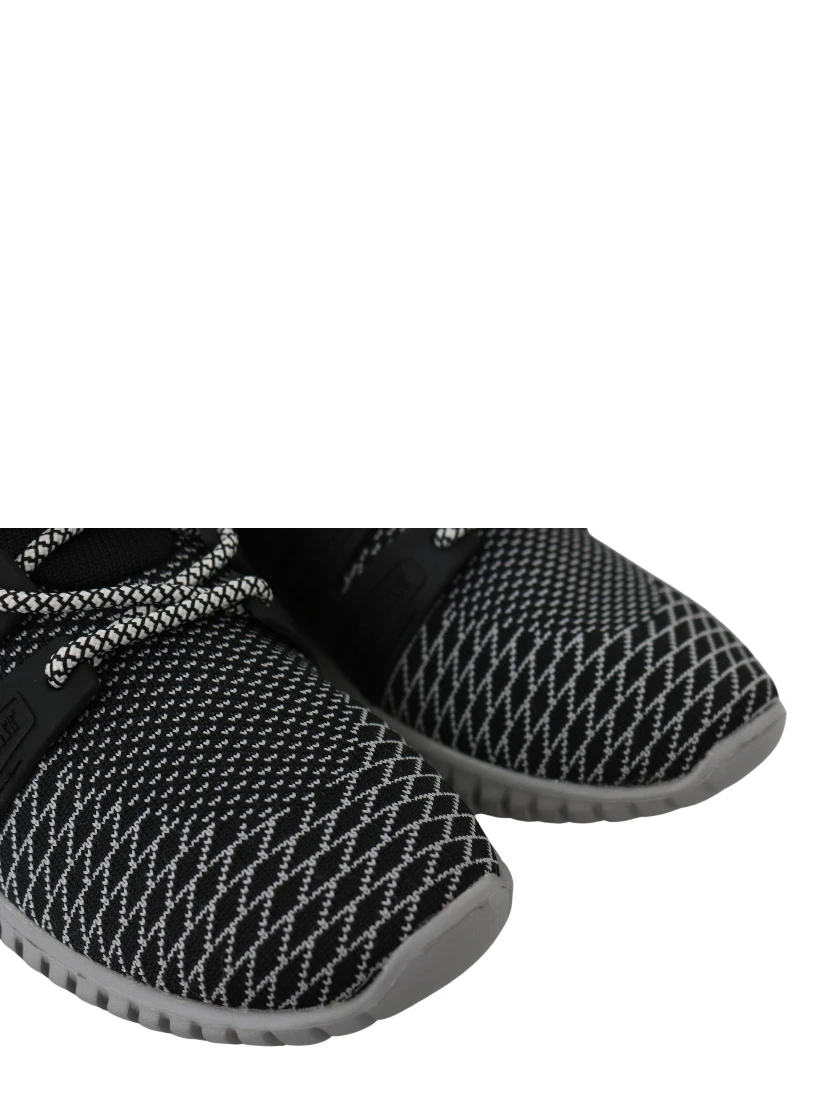 Black Polyester Runner Mason Sneakers Shoes