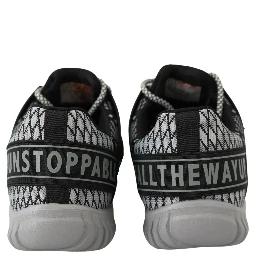 Black Polyester Runner Mason Sneakers Shoes