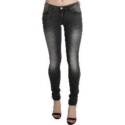 Black Gray Washed Skinny Trouser Cotton Jeans