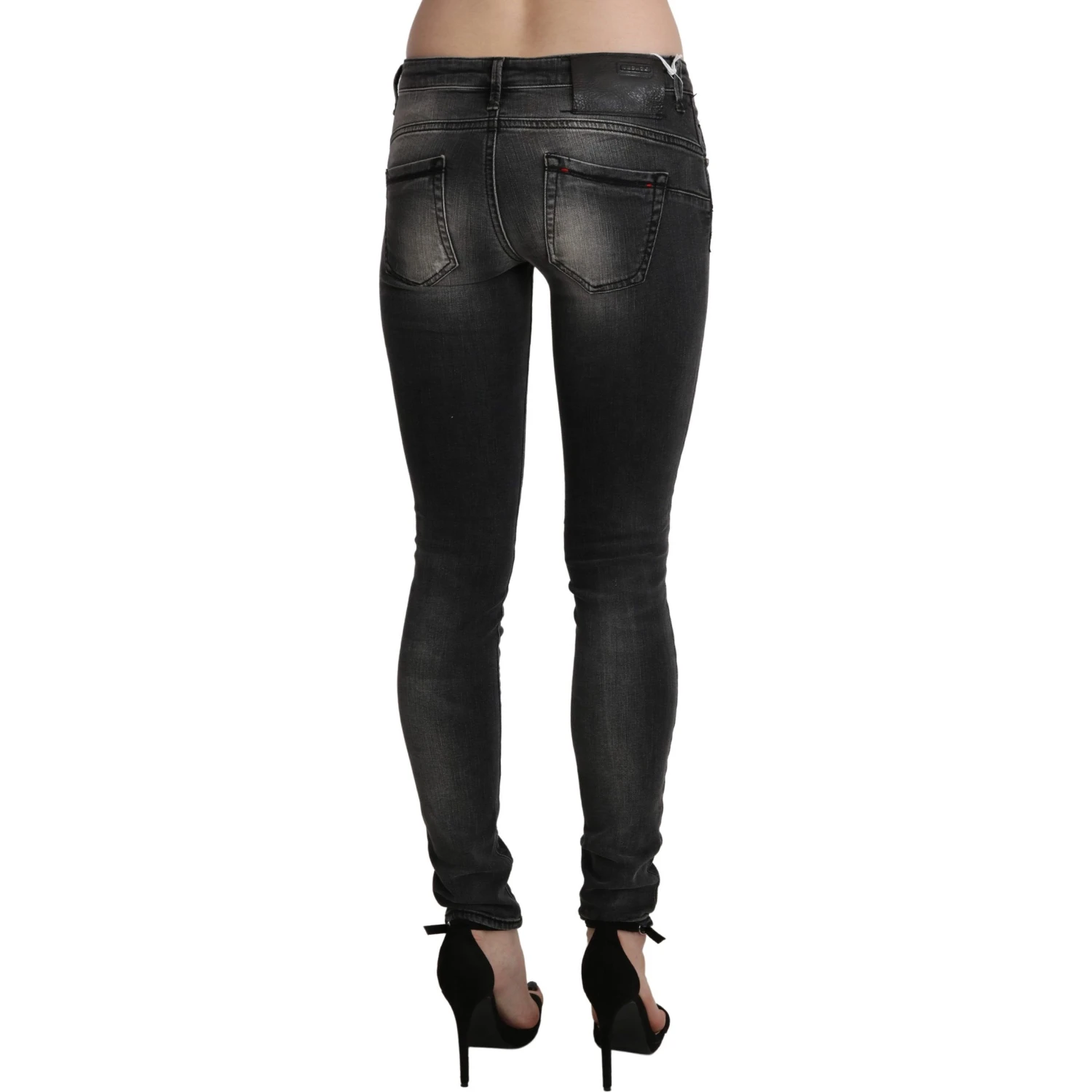 Black Gray Washed Skinny Trouser Cotton Jeans