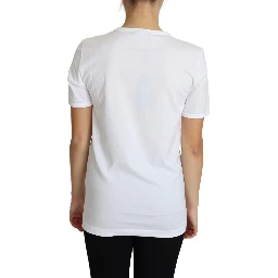 White San Valentino Heart Crystals T-shirt Top
