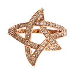 Womens Clear CZ Gold 925 Silver Ring