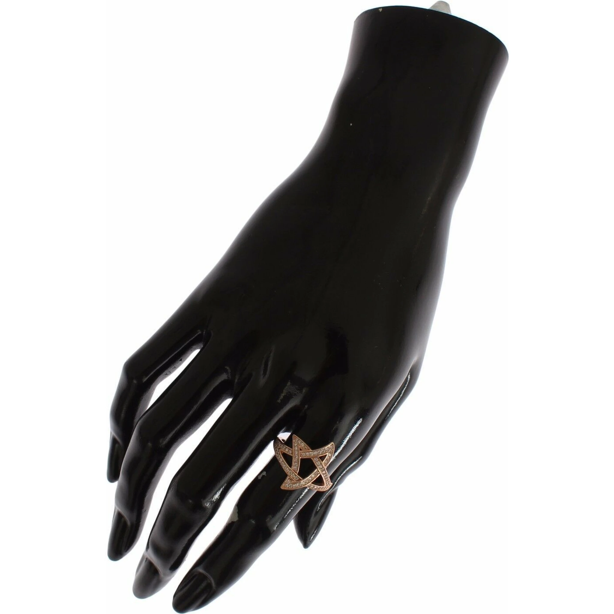 Womens Clear CZ Gold 925 Silver Ring