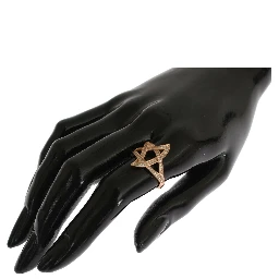 Womens Clear CZ Gold 925 Silver Ring