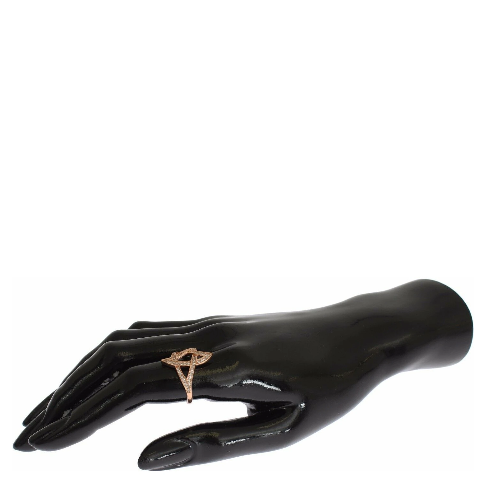 Womens Clear CZ Gold 925 Silver Ring