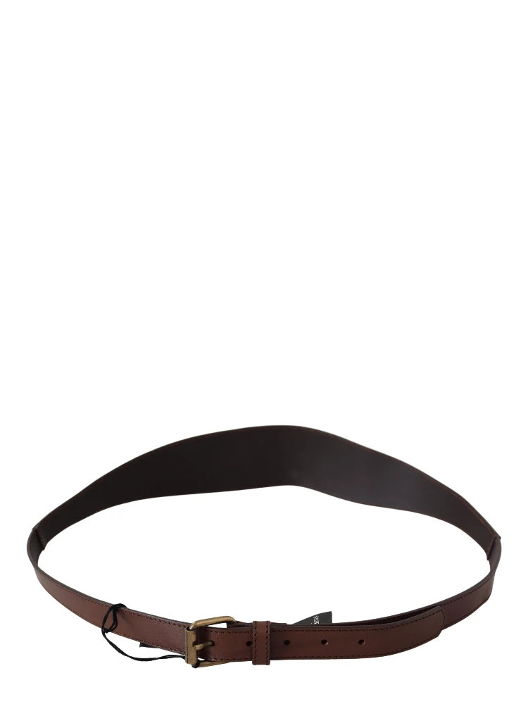 Brown Leather Gold Metal Buckle Belt alternative