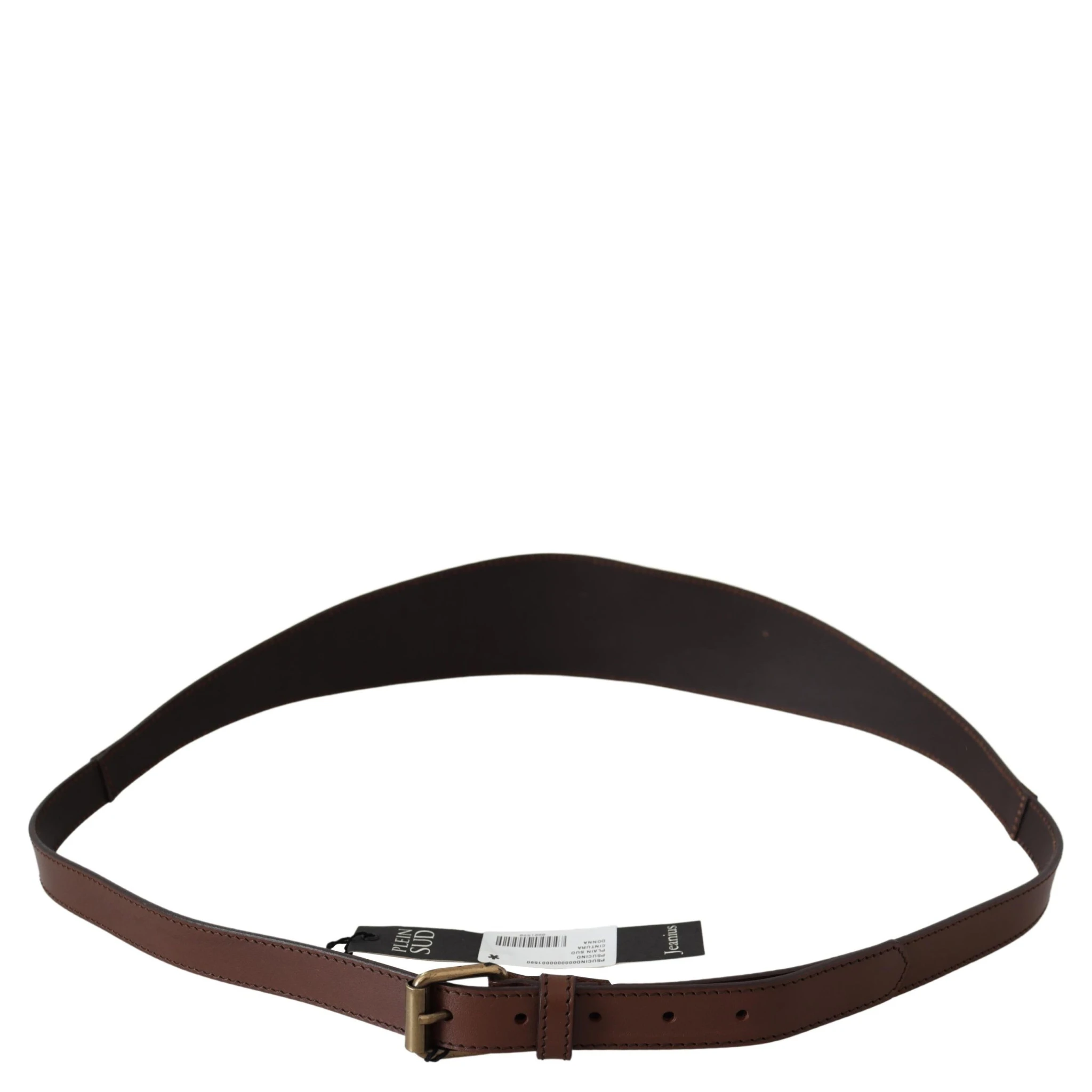 Brown Wide Leather Rustic Gold Metal Buckle Dark
