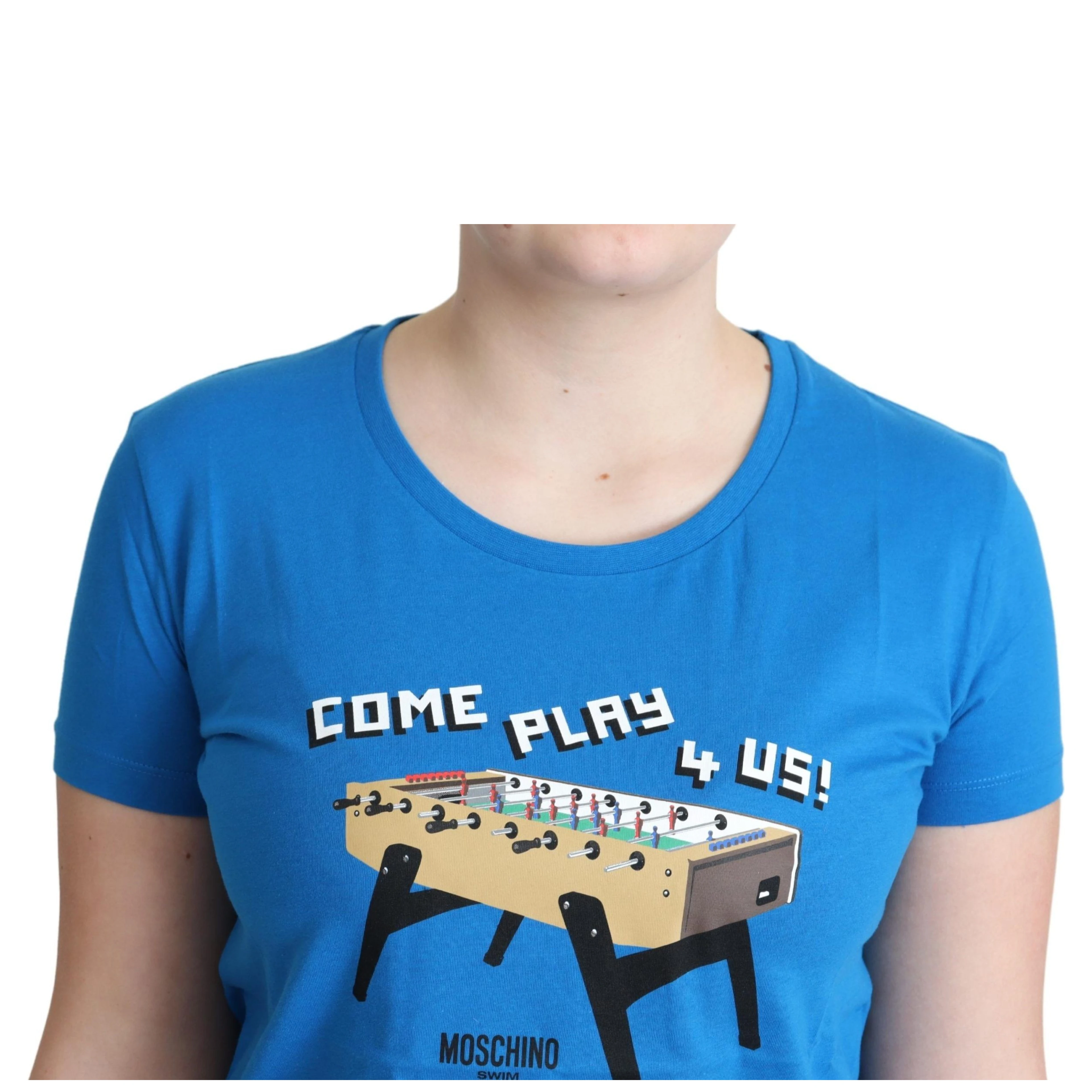 Blue Cotton Come Play 4 Us Print T-shirt