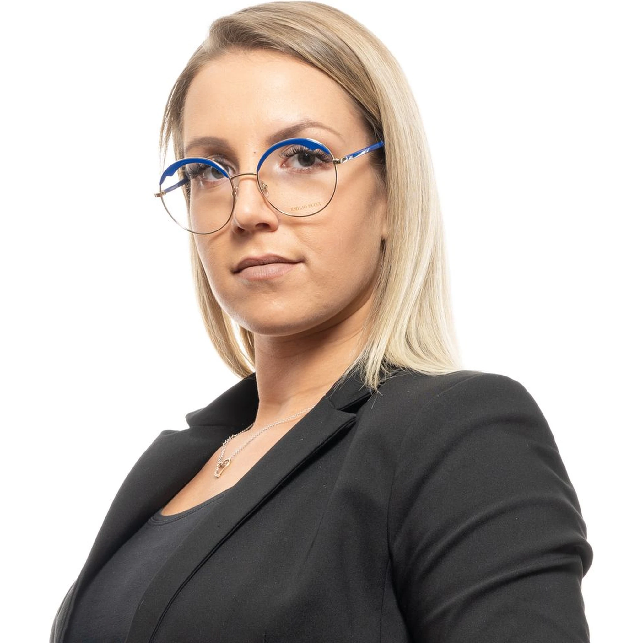 نظارات (إطارات) زرقاء من المعدن والبلاستيك