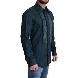 Blue Placket Cotton Dress Formal Shirt