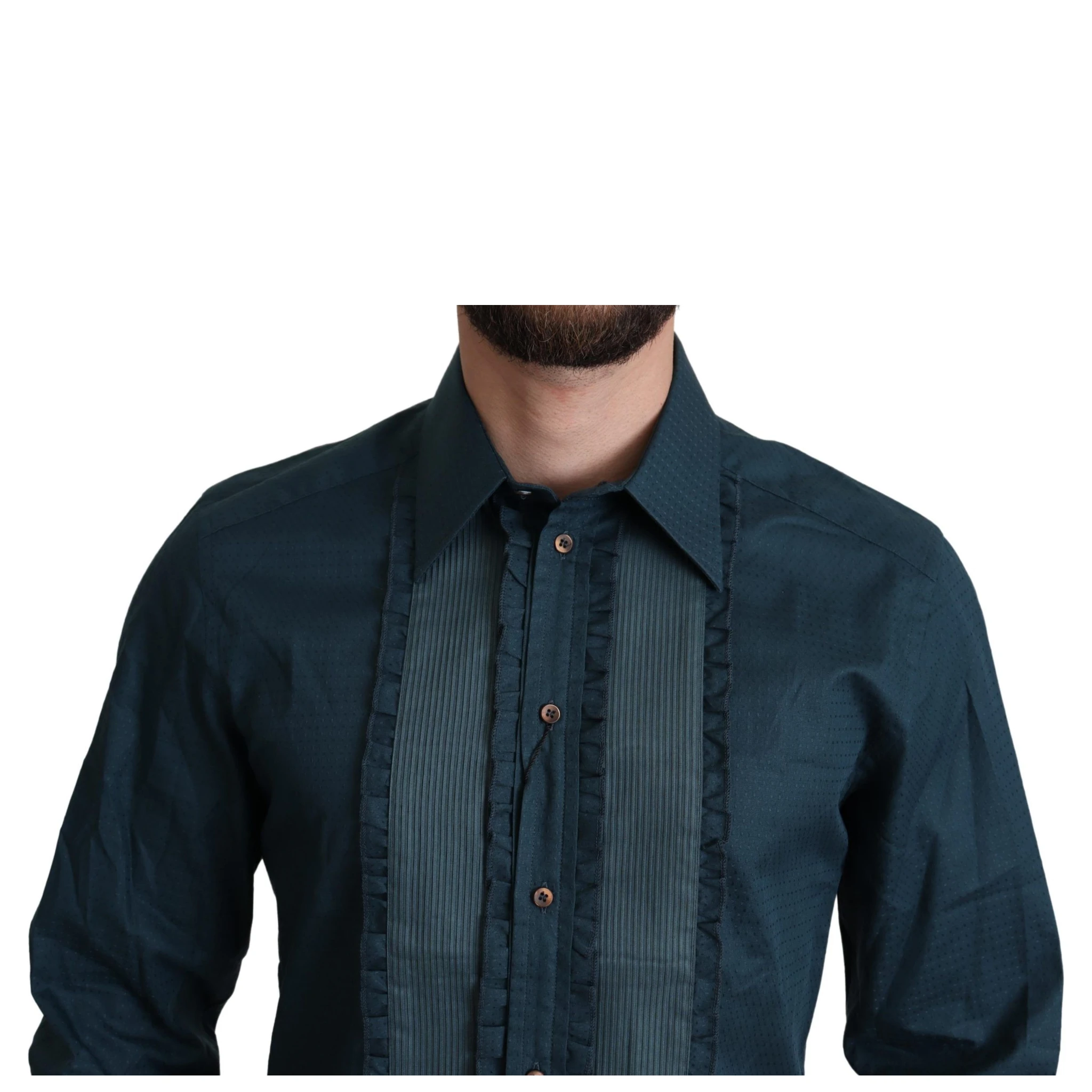 Blue Placket Cotton Dress Formal Shirt