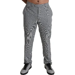 Gray Wool Checkered Dress Men Formal Trouser Pants