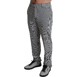 Gray Wool Checkered Dress Men Formal Trouser Pants