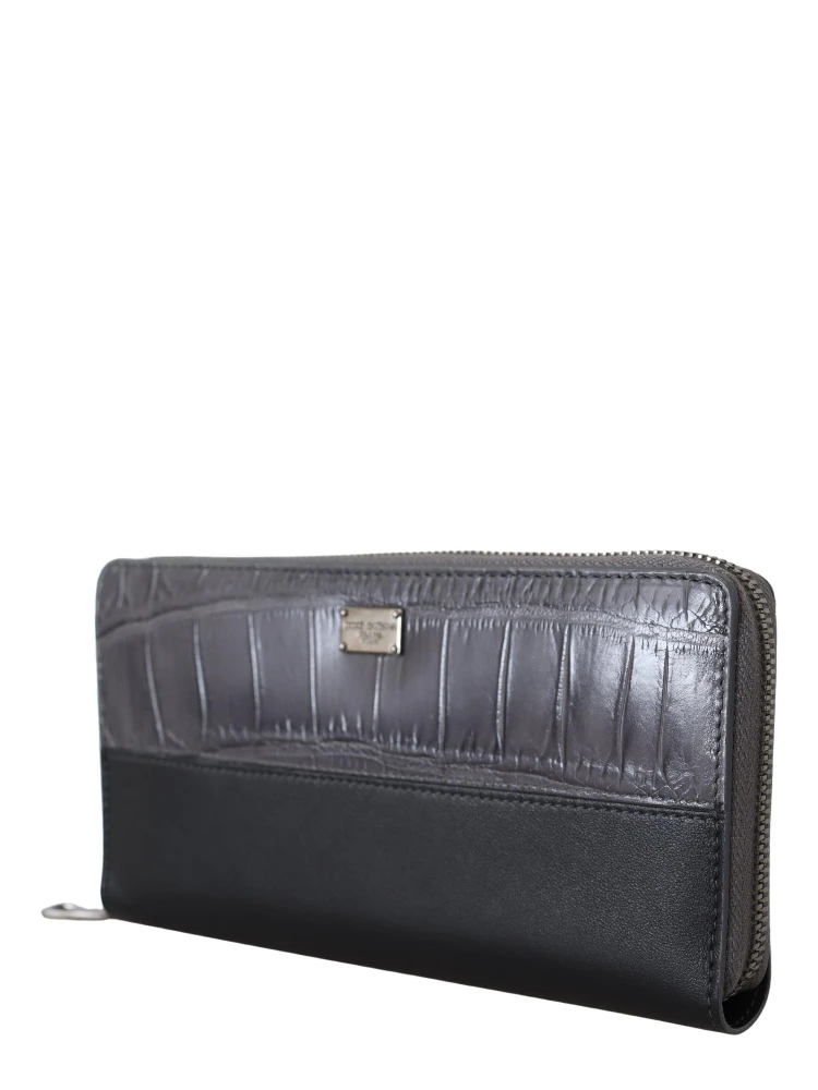 Black Zip Around Continental Clutch Leather Wallet alternative