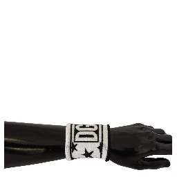 White Black Wool Logo #DGMILLENNIALS Wristband