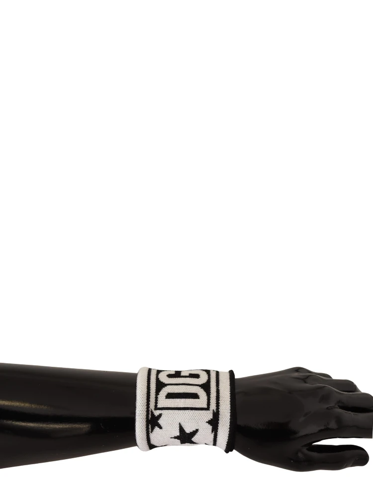 White Black Wool Logo #DGMILLENNIALS Wristband