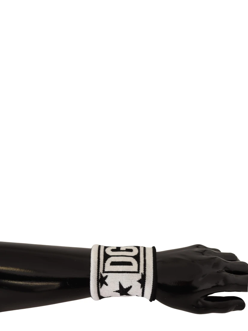 White Black Wool Logo #DGMILLENNIALS Wristband