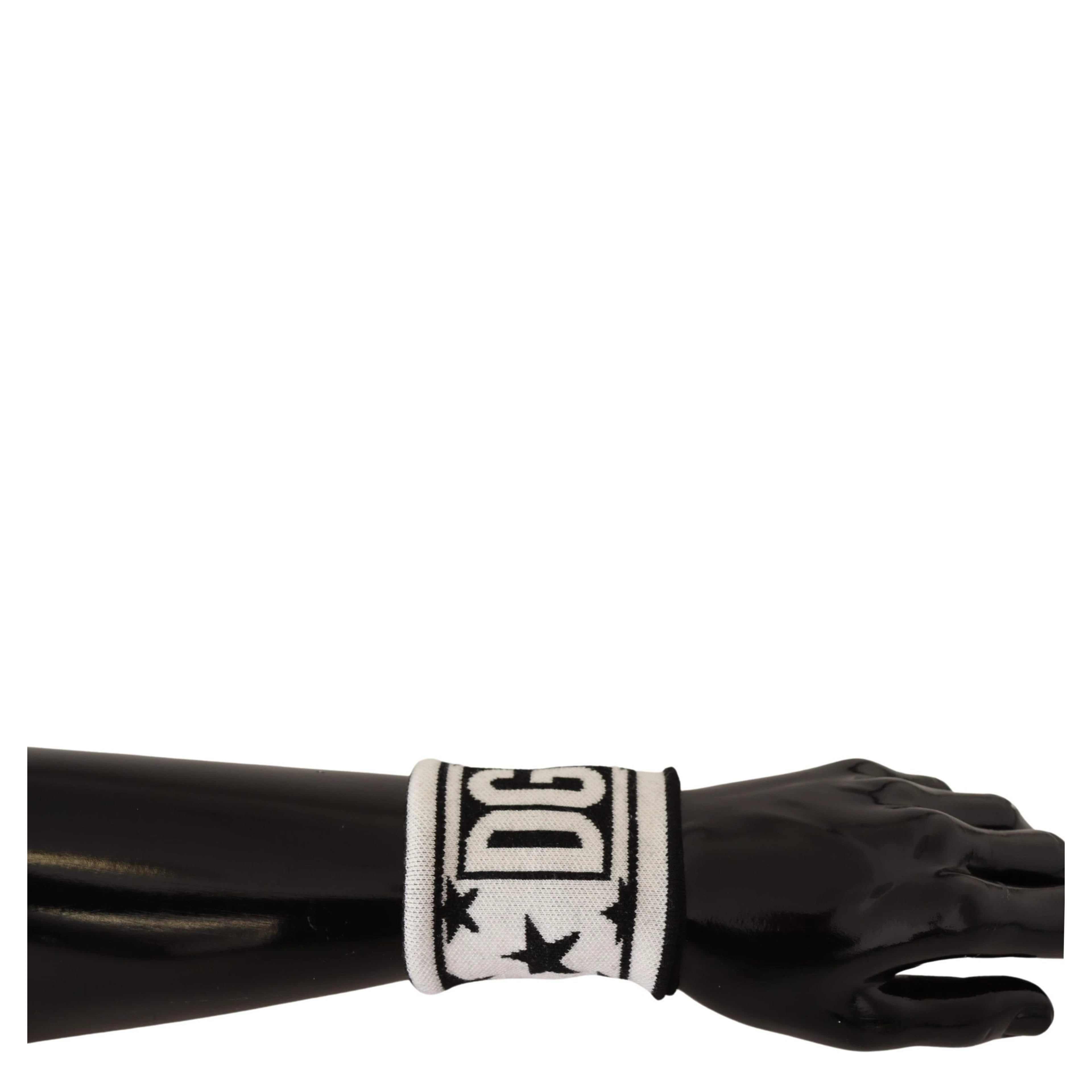 White Black Wool Logo #DGMILLENNIALS Wristband