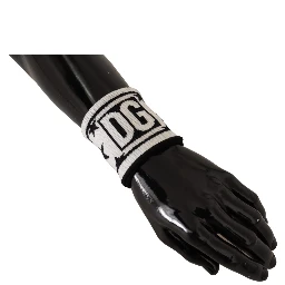 White Black Wool Logo #DGMILLENNIALS Wristband