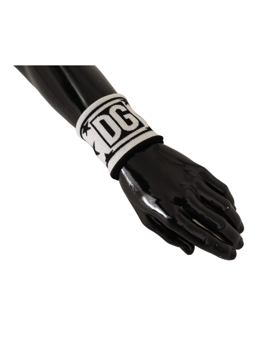 White Black Wool Logo #DGMILLENNIALS Wristband