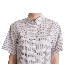 White Polka Dots Collared Blouse Shirt