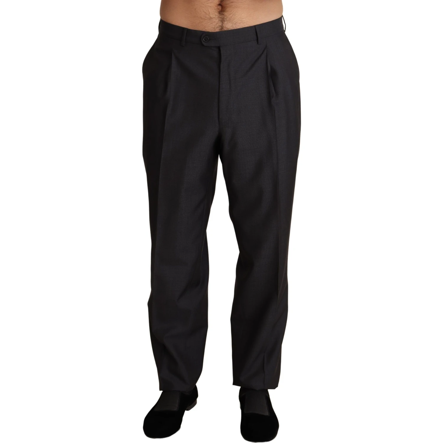 Gray Wool Blend Formal Trousers Pants