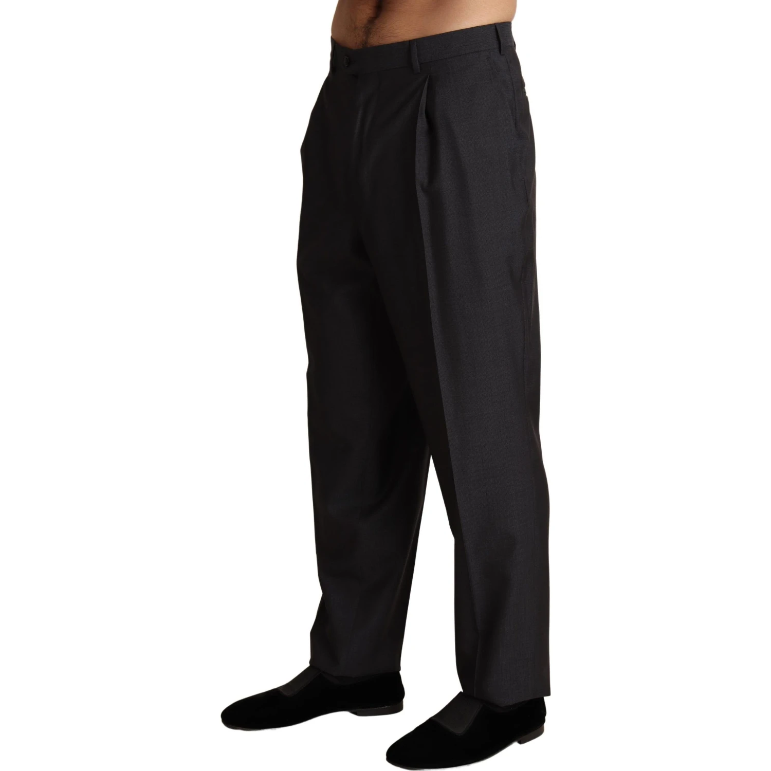 Gray Wool Blend Formal Trousers Pants