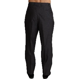 Gray Wool Blend Formal Trousers Pants