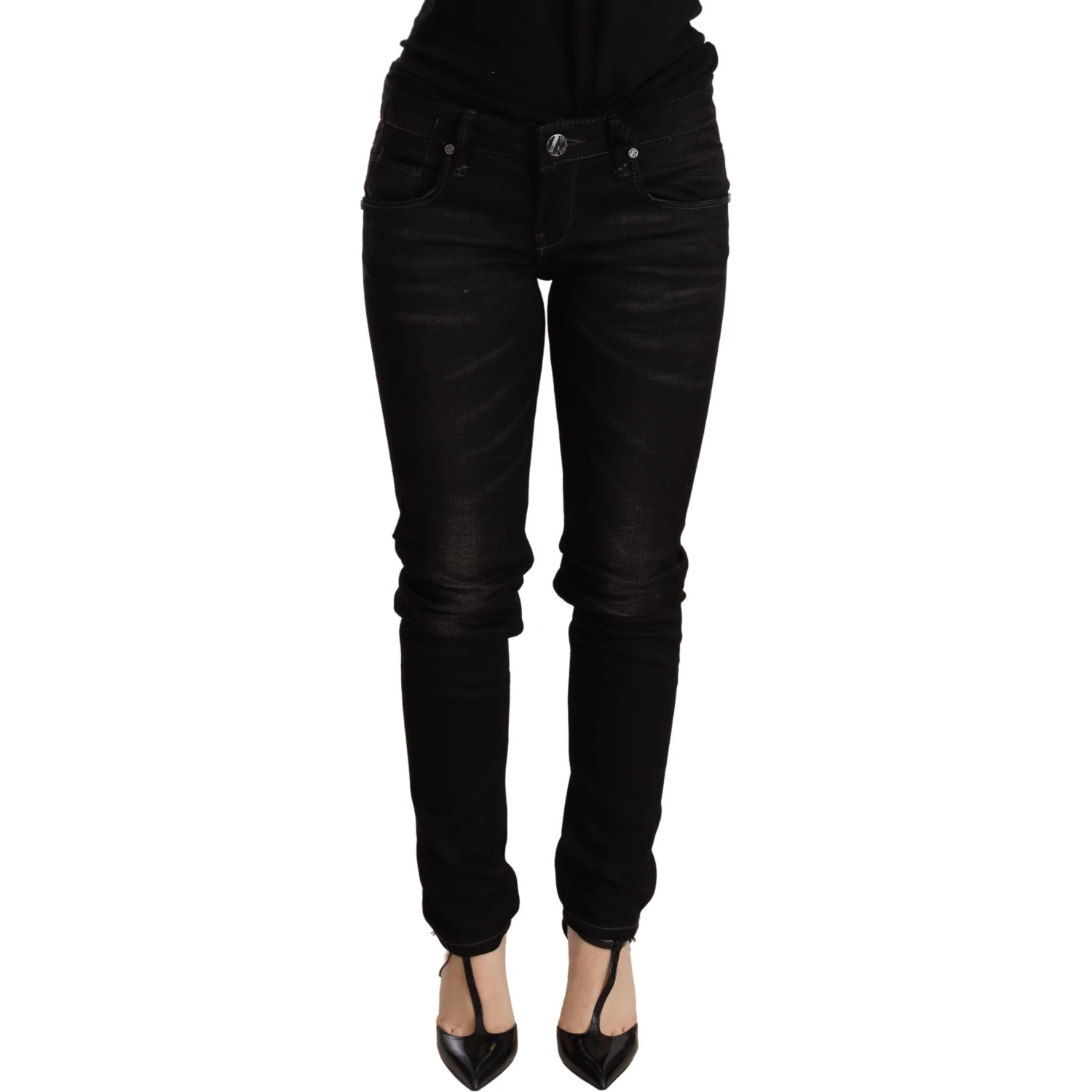 Black Low Waist Skinny Denim Trouser