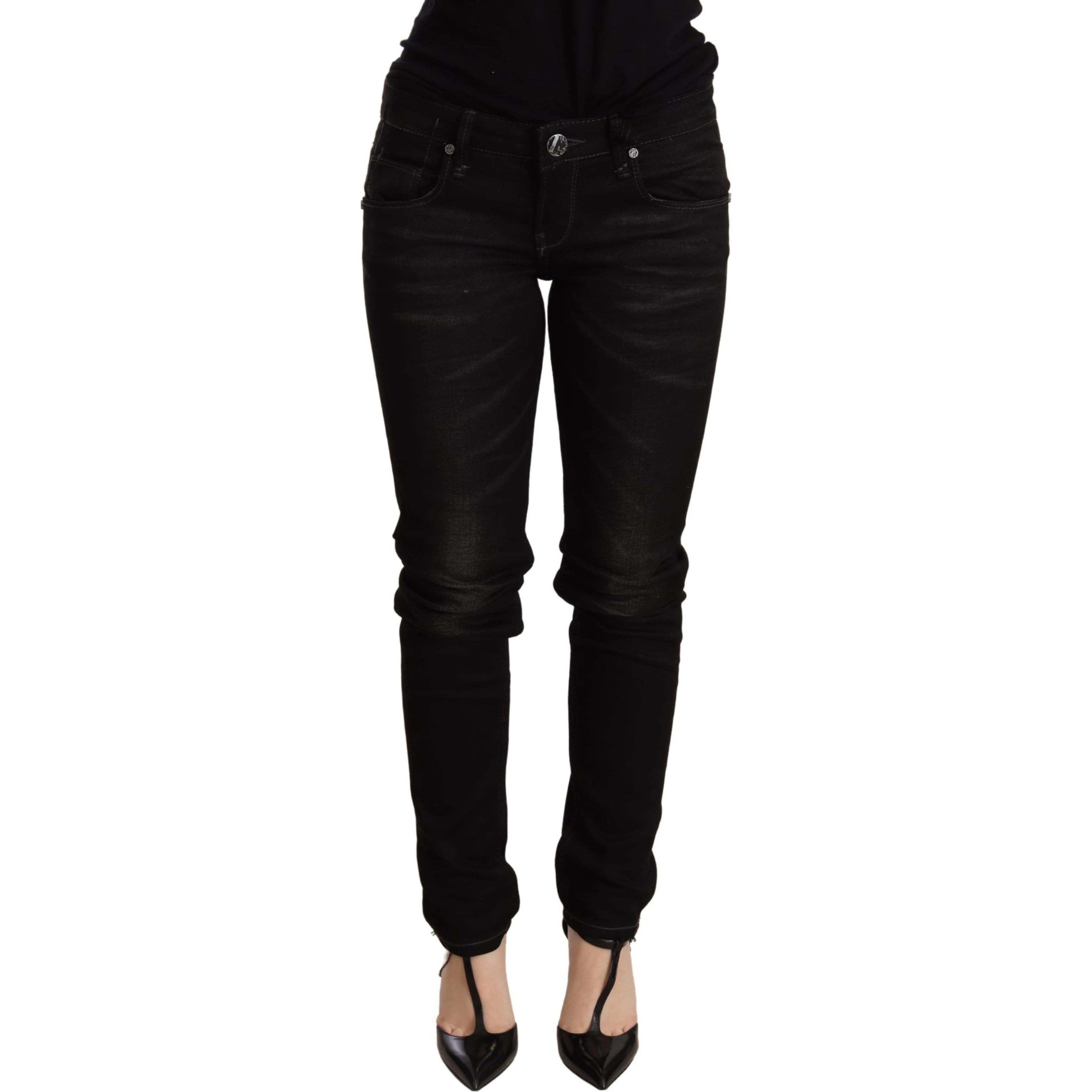 Black Low Waist Skinny Denim Trouser