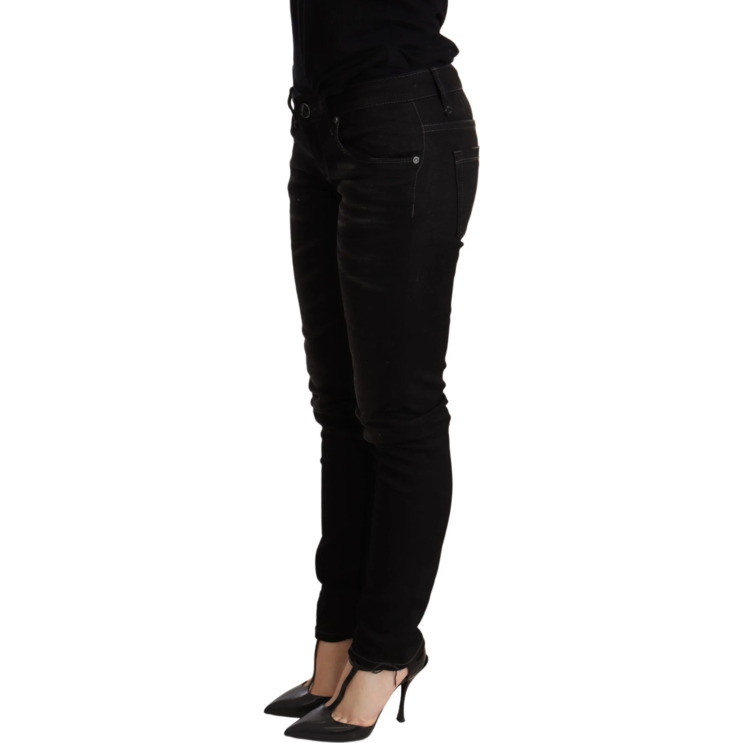 Black Low Waist Skinny Denim Trouser