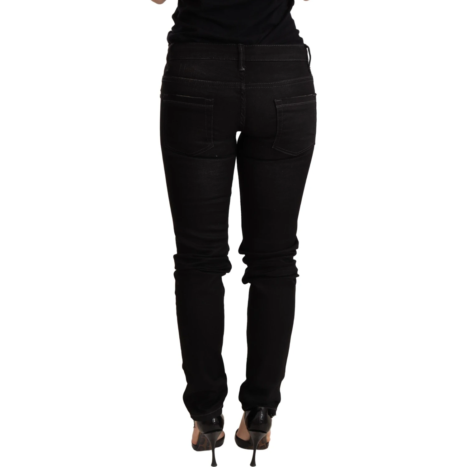 Black Low Waist Skinny Denim Trouser