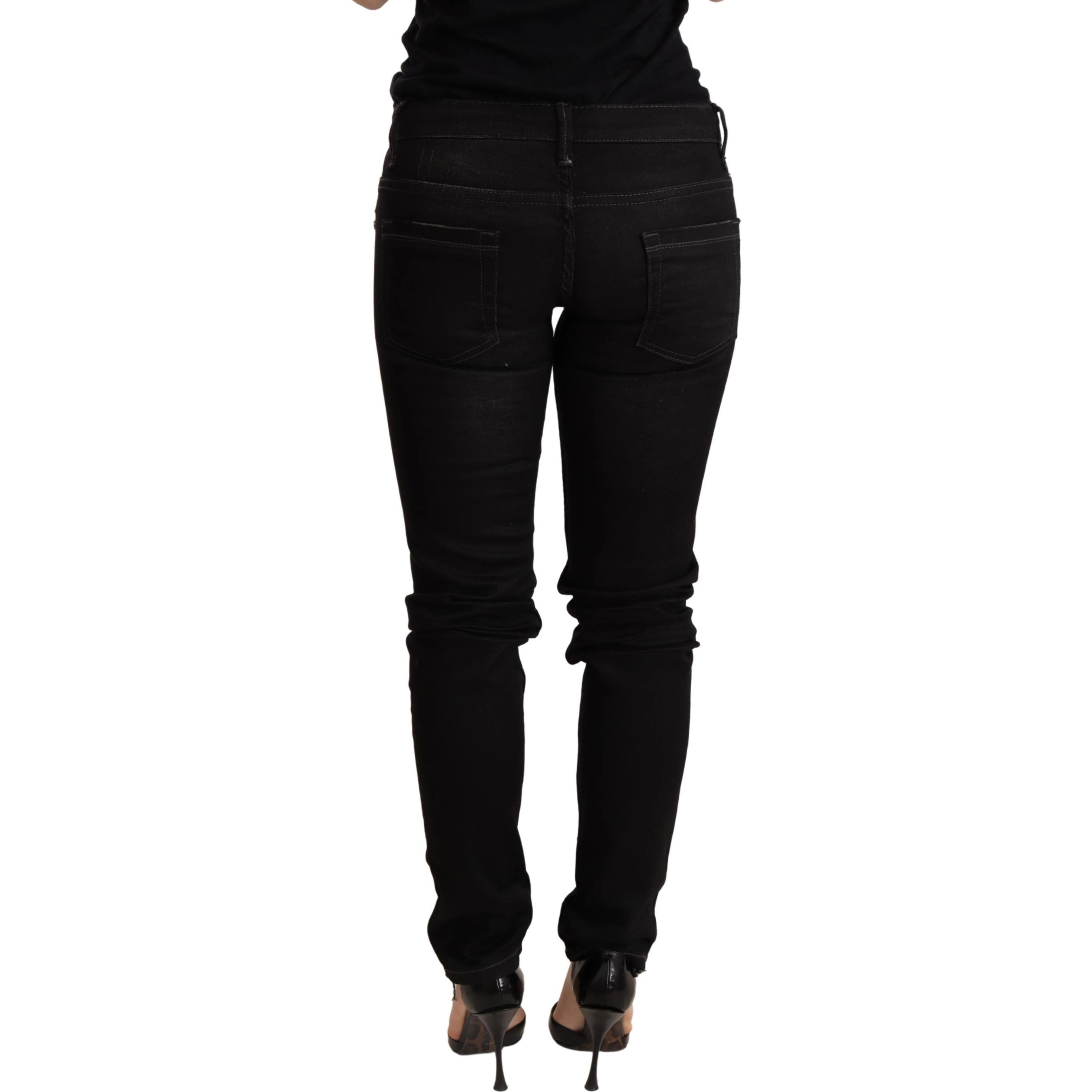 Black Low Waist Skinny Denim Trouser