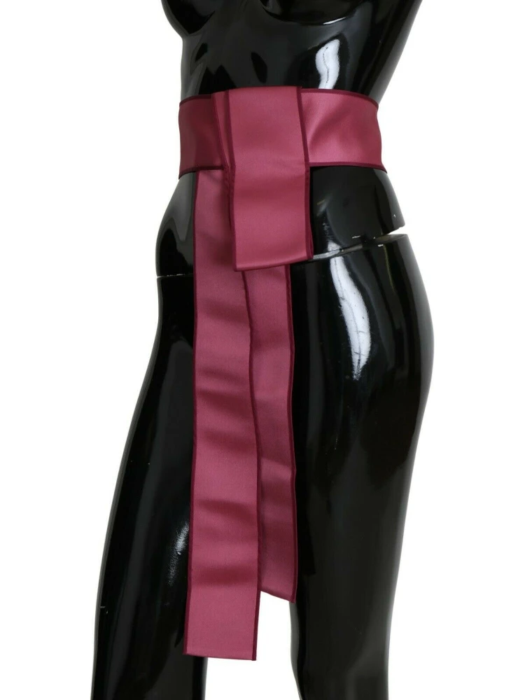 Pink 100% Silk 3 Button Closure Wide Waist Belt alternative