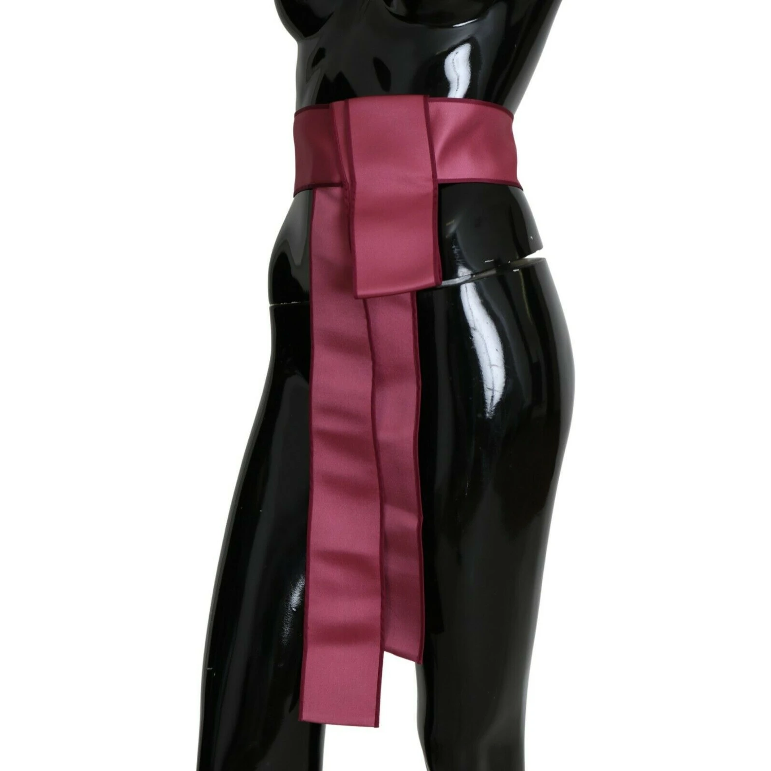 Pink 100% Silk 3 Button Closure Wide Waist Belt