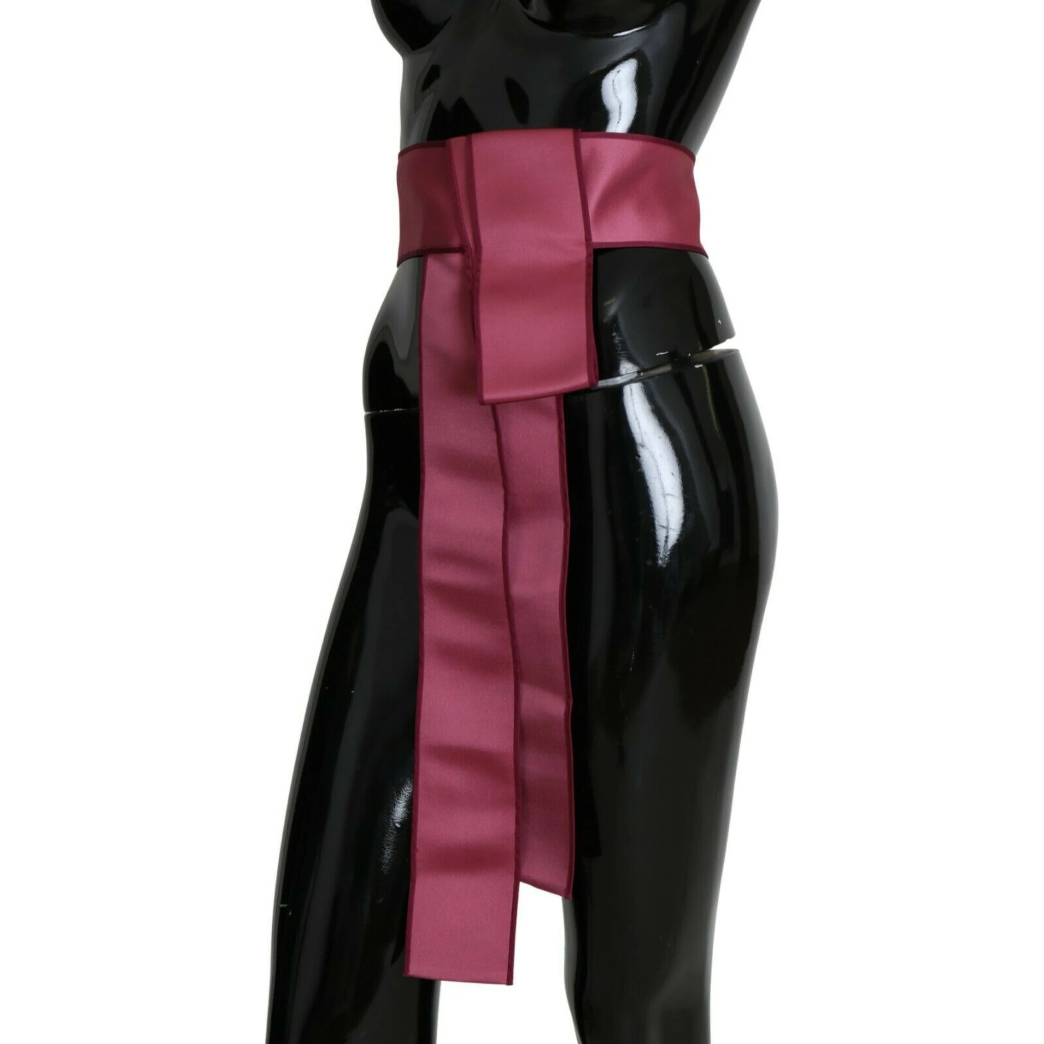 Pink 100% Silk 3 Button Closure Wide Waist Belt