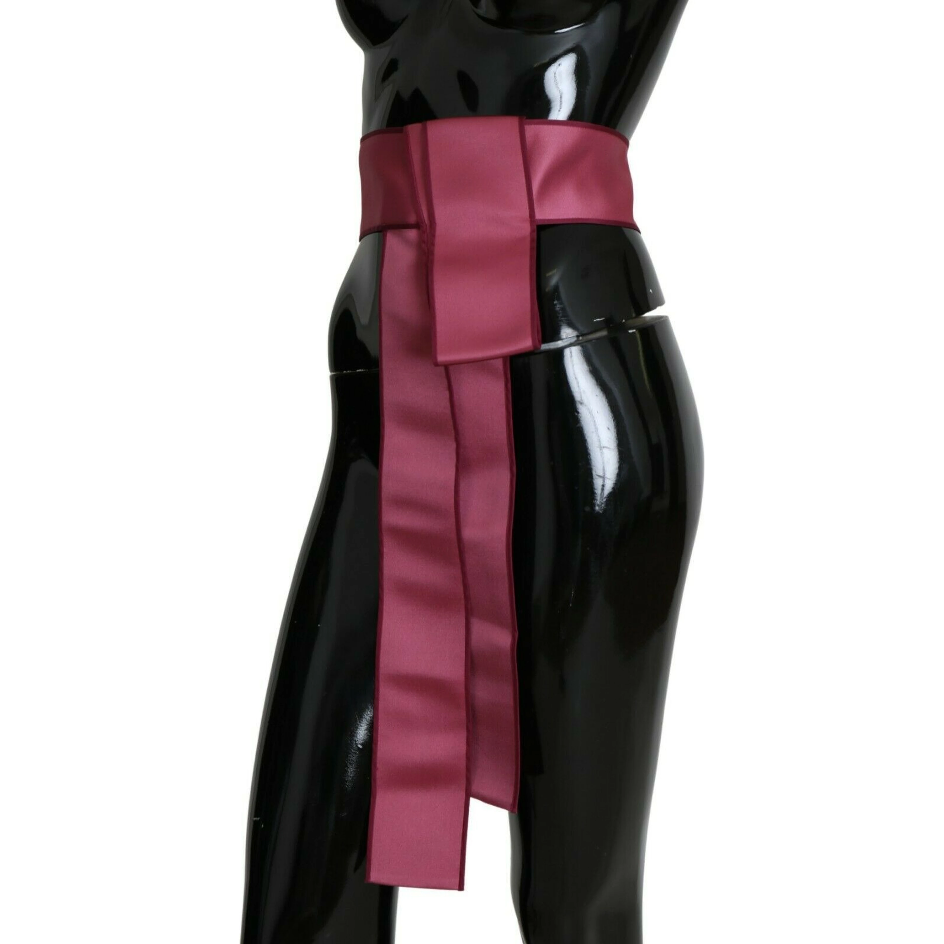 Pink 100% Silk 3 Button Closure Wide Waist Belt