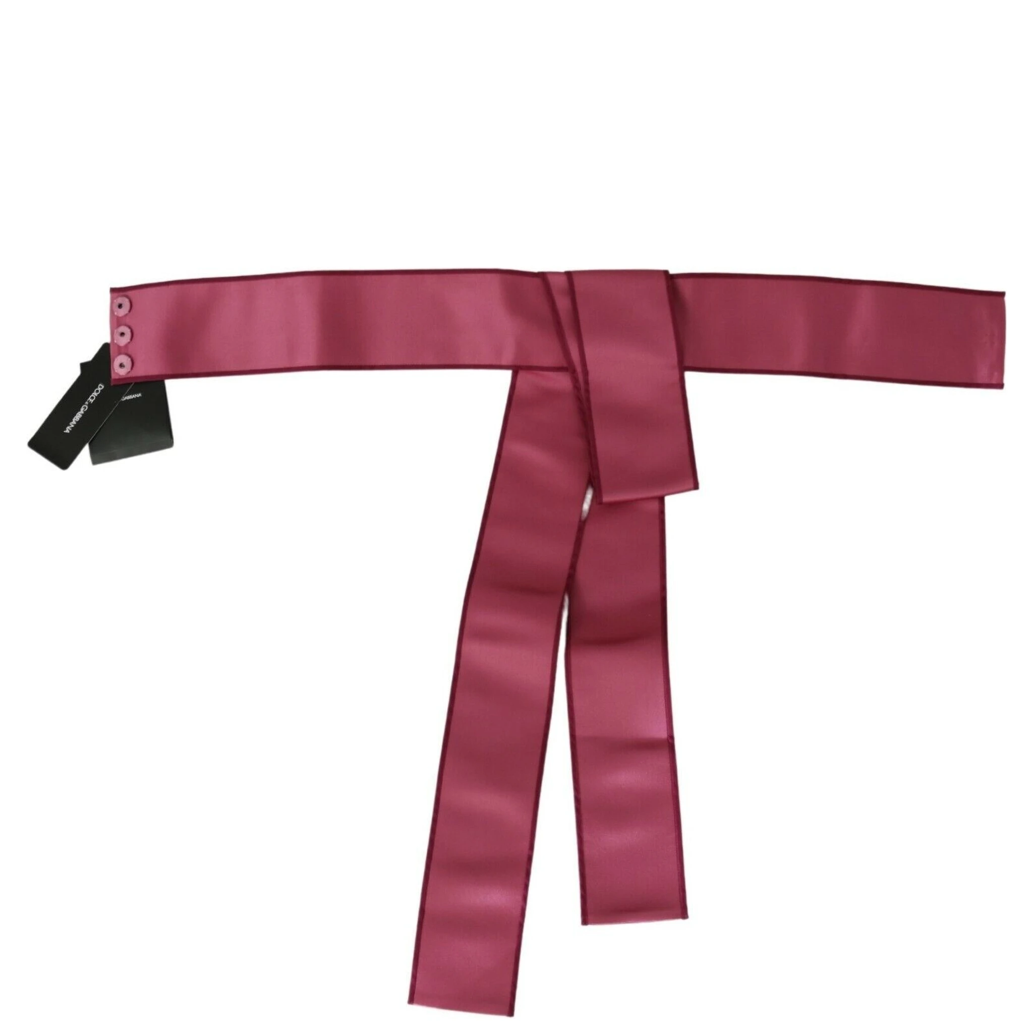 Pink 100% Silk 3 Button Closure Wide Waist Belt