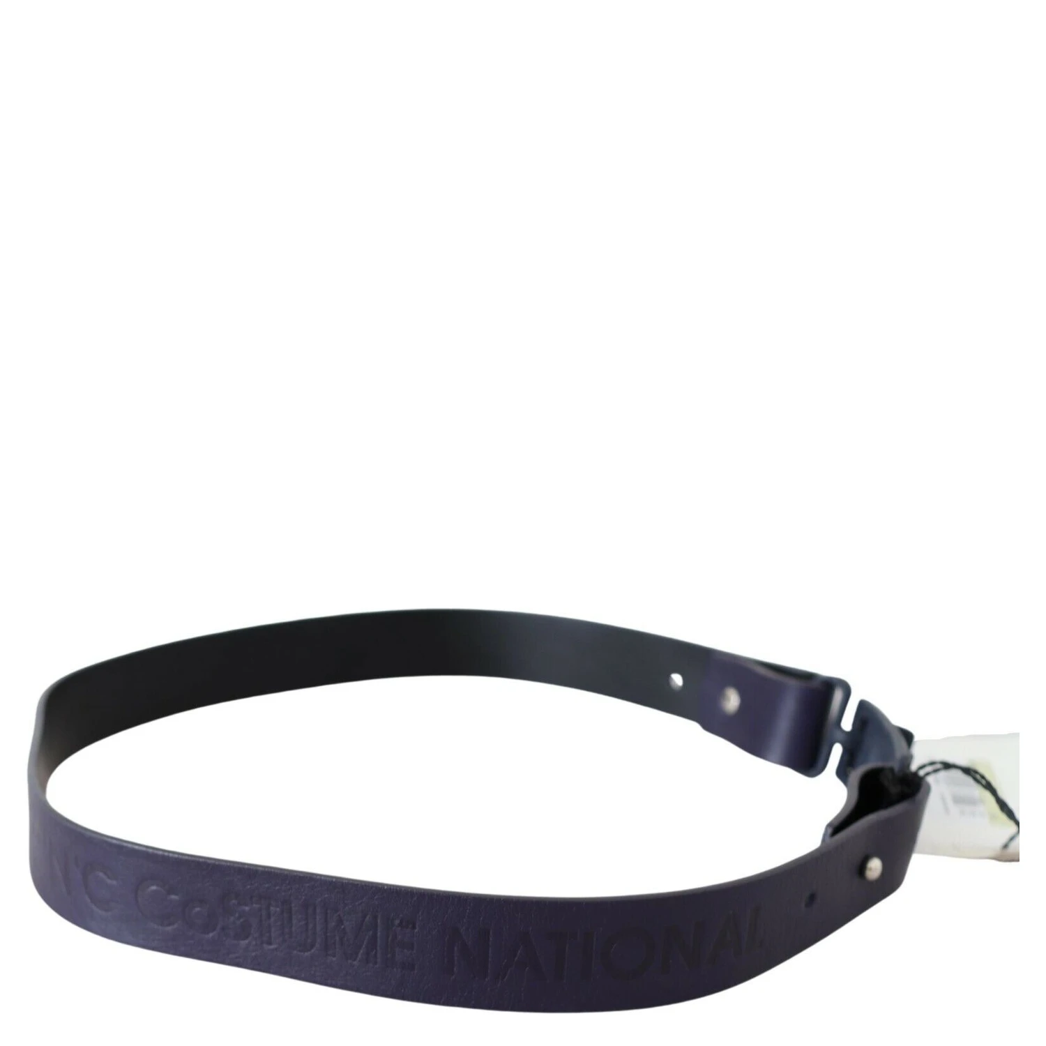 Black Leather Normal Logo Buckle Waist Belt