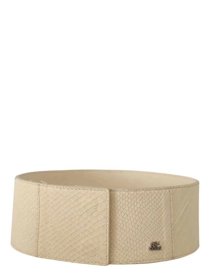 White Waxed Cotton Wide Fashion Belt