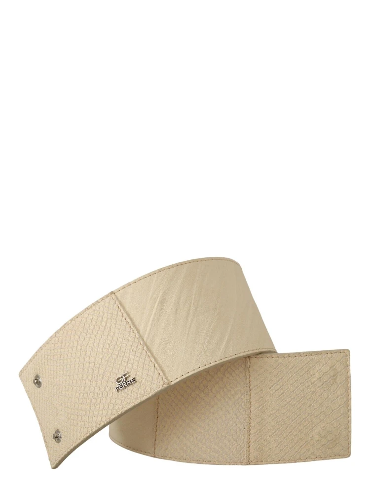 White Waxed Cotton Wide Fashion Belt alternative